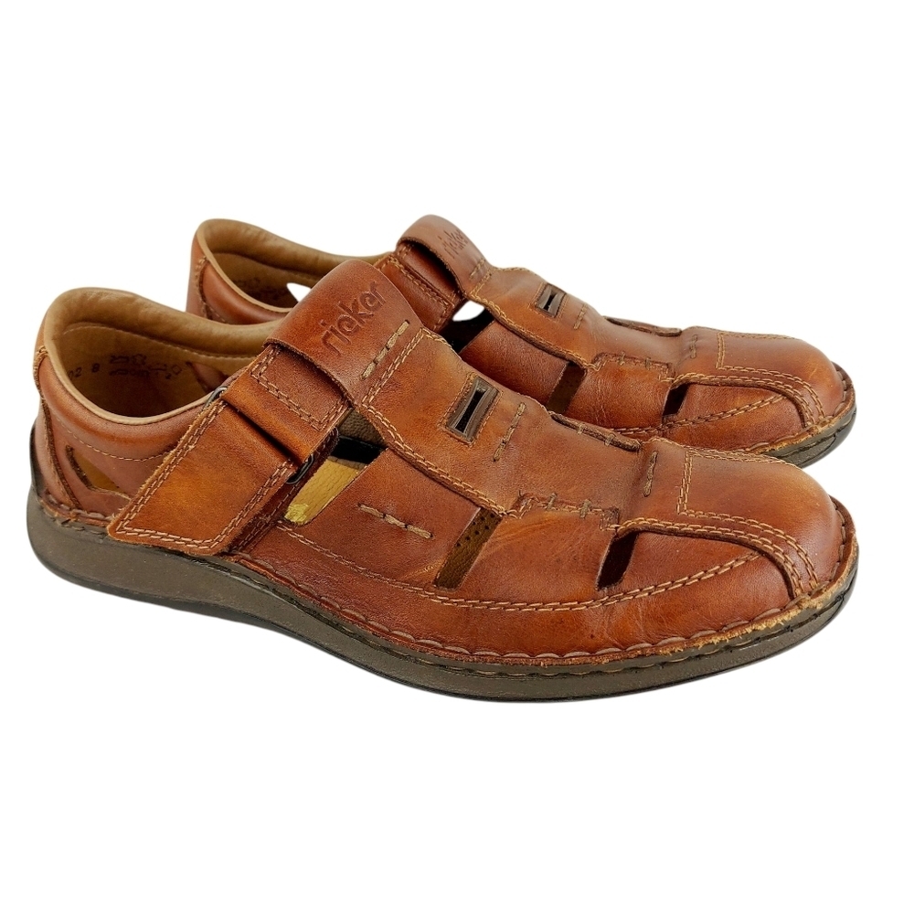 RIEKER Casual Fisherman Leather Sandal Open Shoes Size 41